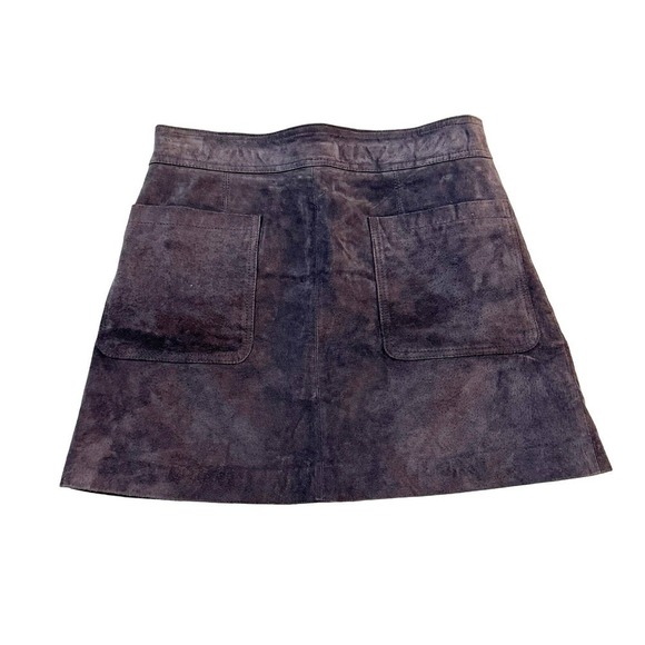 Bagatelle Charcoal/Grey Medium Suede Leather Mini Skirt SZ M - Picture 1 of 6